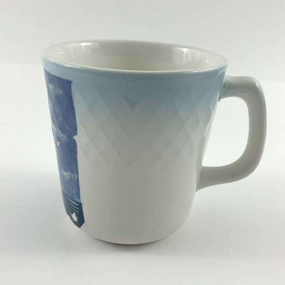 India Coastline Themed Ceramic 10 Fl oz Coffee Mug / Cup. White. Glossy. VGC! - Picture 3 of 7